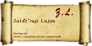 Zalányi Lajos névjegykártya